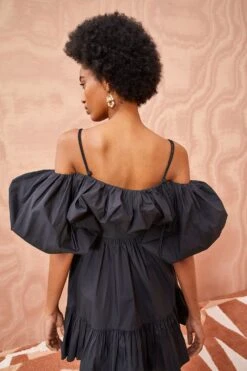 ULLA JOHNSON Lila Dress - Noir -Ullyla Shop ULLA JOHNSON LILA DRESS NOIR 04