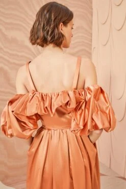 ULLA JOHNSON Lelita Dress - Copper -Ullyla Shop ULLA JOHNSON Lelita Dress COPPER 0171