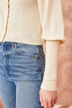 ULLA JOHNSON Leslie Cardigan - Chalk -Ullyla Shop ULLA JOHNSON Leslie Cardigan CHALK 0067