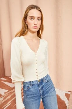 ULLA JOHNSON Leslie Cardigan - Chalk -Ullyla Shop ULLA JOHNSON Leslie Cardigan CHALK 0079