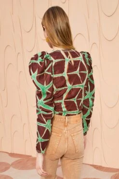 ULLA JOHNSON Leyla Blouse - Teak -Ullyla Shop ULLA JOHNSON Leyla Blouse TEAK 0140