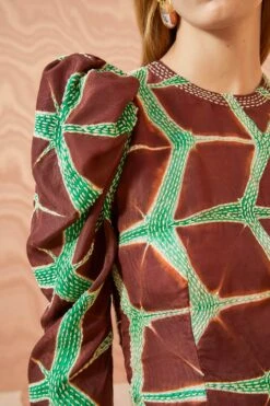 ULLA JOHNSON Leyla Blouse - Teak -Ullyla Shop ULLA JOHNSON Leyla Blouse TEAK 03