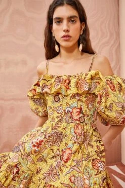 ULLA JOHNSON Lila Dress - Calla Lily -Ullyla Shop ULLA JOHNSON Lila Dress CALLA LILY 03