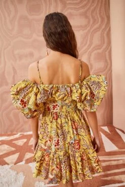 ULLA JOHNSON Lila Dress - Calla Lily -Ullyla Shop ULLA JOHNSON Lila Dress CALLA LILY 04