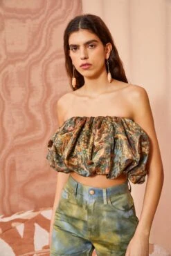 ULLA JOHNSON Lyla Top - Woodland -Ullyla Shop ULLA JOHNSON Lyla Top WOODLAND 0038