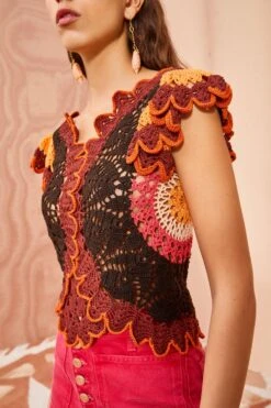 ULLA JOHNSON Magdalena Top - Pomegranate -Ullyla Shop ULLA JOHNSON Magdalena Top POMEGRANATE 0203