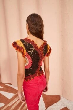 ULLA JOHNSON Magdalena Top - Pomegranate -Ullyla Shop ULLA JOHNSON Magdalena Top POMEGRANATE 0237