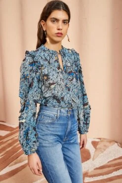 ULLA JOHNSON Manet Blouse - Morning Glory