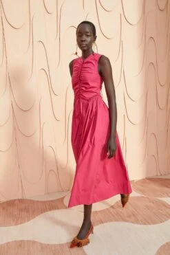 ULLA JOHNSON Mimi Dress - Rosebud -Ullyla Shop ULLA JOHNSON Mimi Dress ROSEBUD 03