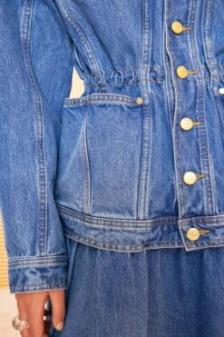 ULLA JOHNSON The Odette Jacket - Danube Medium Indigo Wash 11 ULLA JOHNSON The Odette Jacket - Danube Medium Indigo Wash -Ullyla Shop ULLA JOHNSON ODETTE JACKET DANUBE 0148