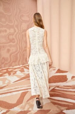 ULLA JOHNSON Odile Dress - Chalk -Ullyla Shop ULLA JOHNSON Odile Dress CHALK 0175