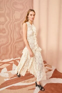 ULLA JOHNSON Odile Dress - Chalk -Ullyla Shop ULLA JOHNSON Odile Dress CHALK 01 MAIN