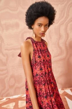 ULLA JOHNSON Ottavia Coverup - Wild Rose -Ullyla Shop ULLA JOHNSON Ottavia Coverup WILD ROSE 03