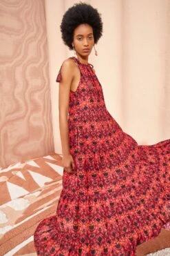 ULLA JOHNSON Ottavia Coverup - Wild Rose -Ullyla Shop ULLA JOHNSON Ottavia Coverup WILD ROSE 05