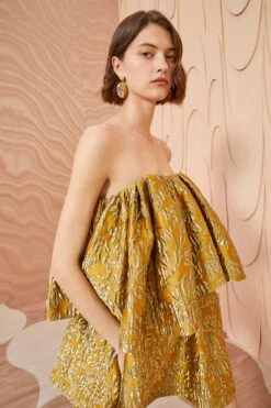 ULLA JOHNSON Oui Dress - Citrine -Ullyla Shop ULLA JOHNSON Oui Dress CITRINE 0083