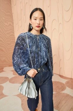 ULLA JOHNSON Pauline Blouse - Marine -Ullyla Shop ULLA JOHNSON Pauline Blouse MARINE 0093