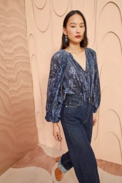 ULLA JOHNSON Pauline Blouse - Marine