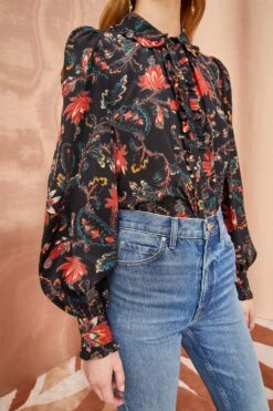 ULLA JOHNSON Philipa Blouse - Obsidian -Ullyla Shop ULLA JOHNSON Philipa Blouse OBSIDIAN 0060
