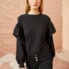 ULLA JOHNSON Pilar Pullover - Noir -Ullyla Shop ULLA JOHNSON Pilar Pullover NOIR 01 MAIN