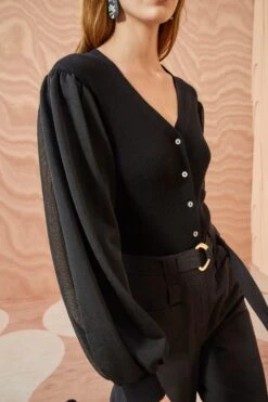 Ullyla Shop -Ullyla Shop ULLA JOHNSON Quinn Cardigan NOIR 02 ALT