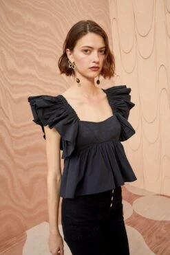 ULLA JOHNSON Romi Top - Noir