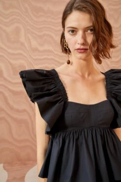 ULLA JOHNSON Romi Top - Noir -Ullyla Shop ULLA JOHNSON Romi Top NOIR 05