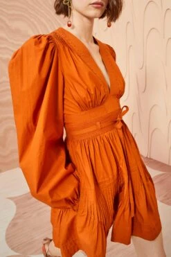 ULLA JOHNSON Rosalind Dress - Saffron -Ullyla Shop ULLA JOHNSON Rosalind Dress SAFFRON 05