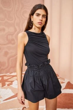 ULLA JOHNSON Rylan Short - Noir -Ullyla Shop ULLA JOHNSON Rylan Short NOIR 01 MAIN