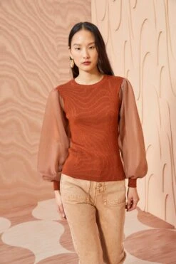 ULLA JOHNSON Sabrina Pullover - Redwood -Ullyla Shop ULLA JOHNSON Sabrina Pullover REDWOOD 0006