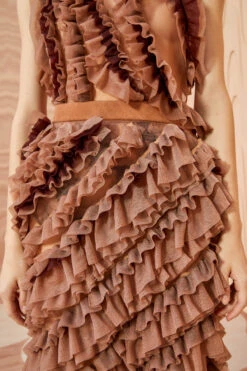 ULLA JOHNSON Sarafina Skirt - Umber -Ullyla Shop ULLA JOHNSON Sarafina Skirt UMBER 02 ALT