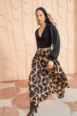 ULLA JOHNSON Savita Skirt - Onyx -Ullyla Shop ULLA JOHNSON Savita Skirt ONYX 0068