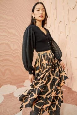 ULLA JOHNSON Savita Skirt - Onyx -Ullyla Shop ULLA JOHNSON Savita Skirt ONYX 0110