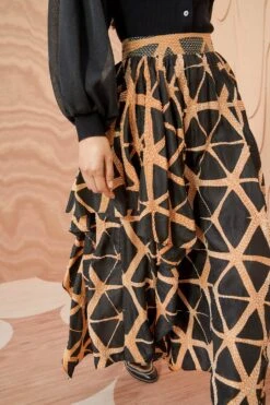 ULLA JOHNSON Savita Skirt - Onyx -Ullyla Shop ULLA JOHNSON Savita Skirt ONYX 02 ALT