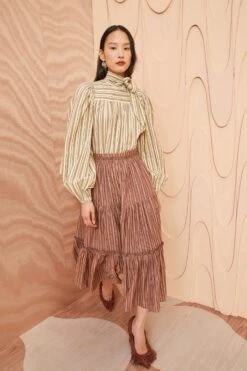 ULLA JOHNSON Severine Skirt - Mulberry -Ullyla Shop ULLA JOHNSON Severine Skirt MULBERRY 0065