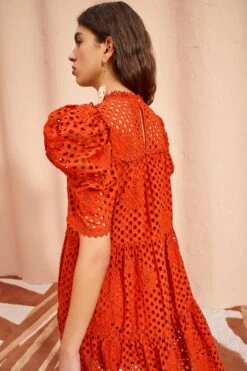 ULLA JOHNSON Simone Dress - Terracotta -Ullyla Shop ULLA JOHNSON Simone Dress TERRACOTTA 04