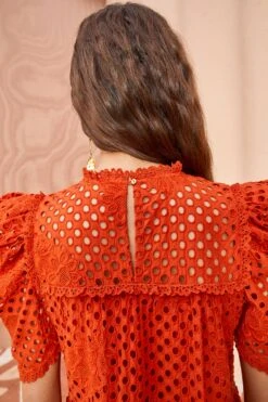 ULLA JOHNSON Simone Dress - Terracotta -Ullyla Shop ULLA JOHNSON Simone Dress TERRACOTTA 05