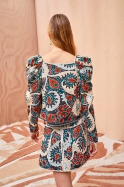 ULLA JOHNSON Siya Blouse - Lapis -Ullyla Shop ULLA JOHNSON Siya Blouse LAPIS 0111