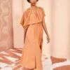 ULLA JOHNSON Tahlia Dress - Chestnut -Ullyla Shop ULLA JOHNSON Tahlia Dress CHESTNUT 01 MAIN
