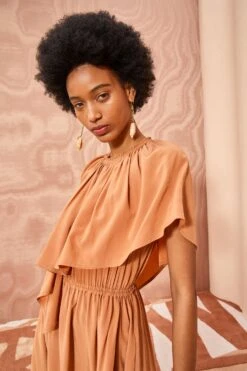 ULLA JOHNSON Tahlia Dress - Chestnut -Ullyla Shop ULLA JOHNSON Tahlia Dress CHESTNUT 02 ALT