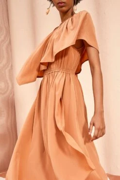 ULLA JOHNSON Tahlia Dress - Chestnut -Ullyla Shop ULLA JOHNSON Tahlia Dress CHESTNUT 05