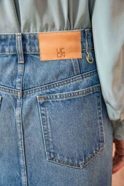 ULLA JOHNSON The Bea Skirt - Danube Medium Indigo Wash -Ullyla Shop ULLA JOHNSON The Bea Skirt DANUBEMEDIUMINDIGOWASH 0107