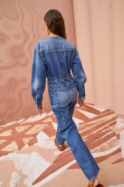 ULLA JOHNSON The Stevie Jumpsuit - Danube Medium Indigo Wash -Ullyla Shop ULLA JOHNSON The Stevie DANUBE MEDIUM INDIGO WASH 04