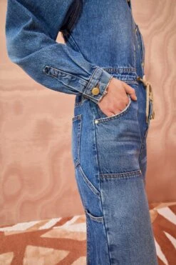 ULLA JOHNSON The Stevie Jumpsuit - Danube Medium Indigo Wash -Ullyla Shop ULLA JOHNSON The Stevie DANUBE MEDIUM INDIGO WASH 05