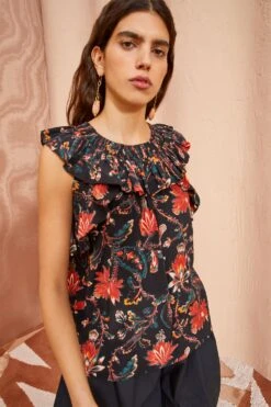 ULLA JOHNSON Tulip Top - Obsidian -Ullyla Shop ULLA JOHNSON Tulip Top OBSIDIAN 0020