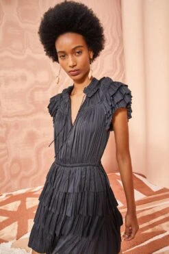 ULLA JOHNSON Vesna Dress - Noir -Ullyla Shop ULLA JOHNSON Vesna Dress NOIR 03