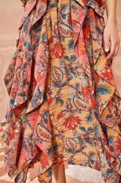 ULLA JOHNSON Violeta Dress - Coral Bloom -Ullyla Shop ULLA JOHNSON Violeta Dress CORAL BLOOM 04