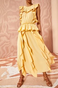 ULLA JOHNSON Violeta Dress - Dune -Ullyla Shop ULLA JOHNSON Violeta Dress DUNE 03