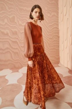 ULLA JOHNSON Willa Skirt - Sienna -Ullyla Shop ULLA JOHNSON Willa Skirt SIENNA 0110