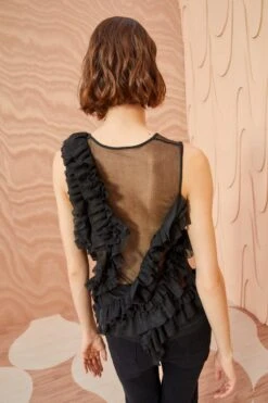 ULLA JOHNSON Winnifred Top - Noir -Ullyla Shop ULLA JOHNSON Winnifred Top NOIR 0013