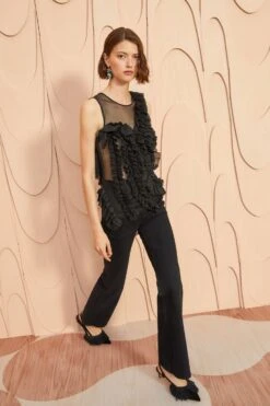 ULLA JOHNSON Winnifred Top - Noir -Ullyla Shop ULLA JOHNSON Winnifred Top NOIR 0032